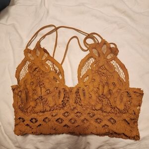 Free People Lace Bralette in Mustard